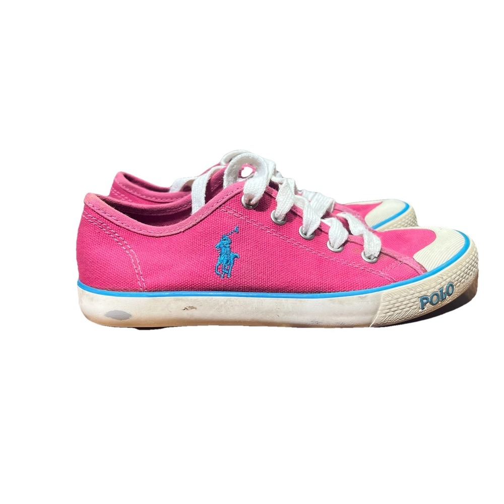 POLO RALPH LAUREN 991732 Inf's 13.5 Preppy Pink Canvas Casual Shoes Laces